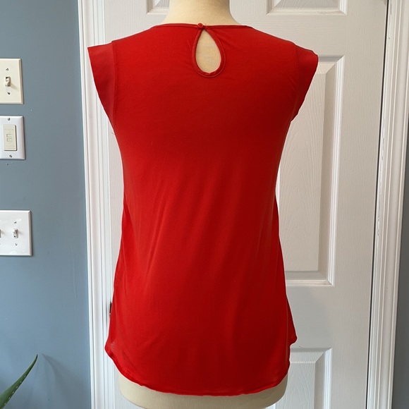 Orange Cap sleeve blouse Size Small - Picture 2 of 5
